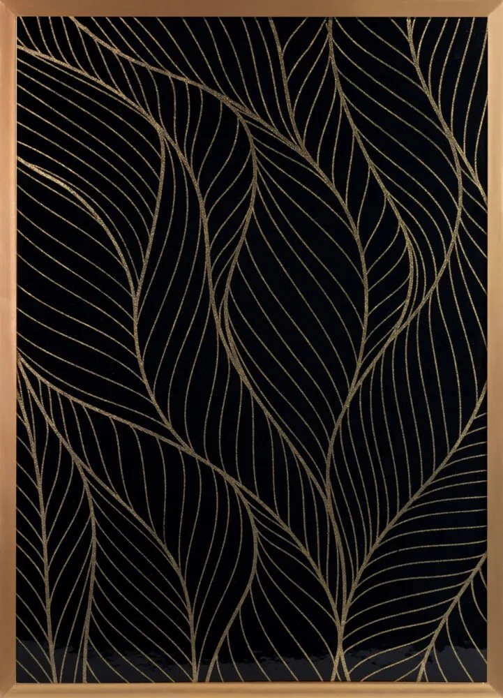 Obraz LOTOS4 53x73 cm Liście - Złoty