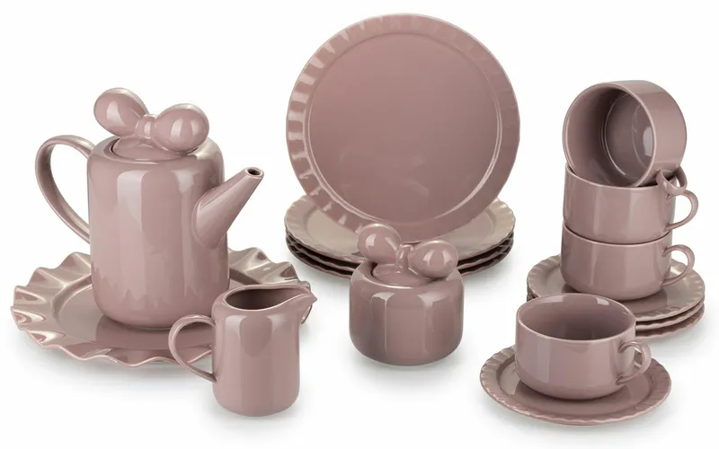 Serwis Sofia Pink 12 Elementów - Kawowy