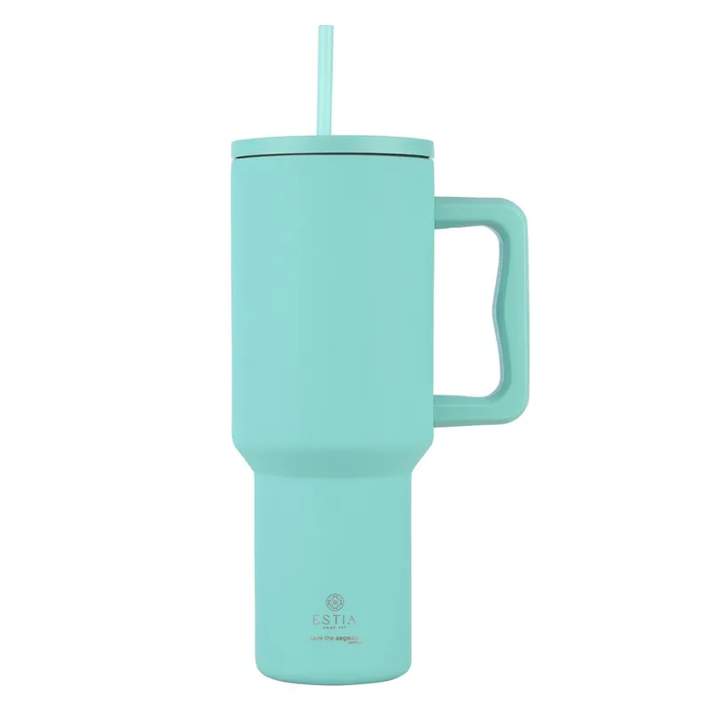 Kubek Termiczny Ze Słomką 1200 ml Bermuda Green - Miętowy