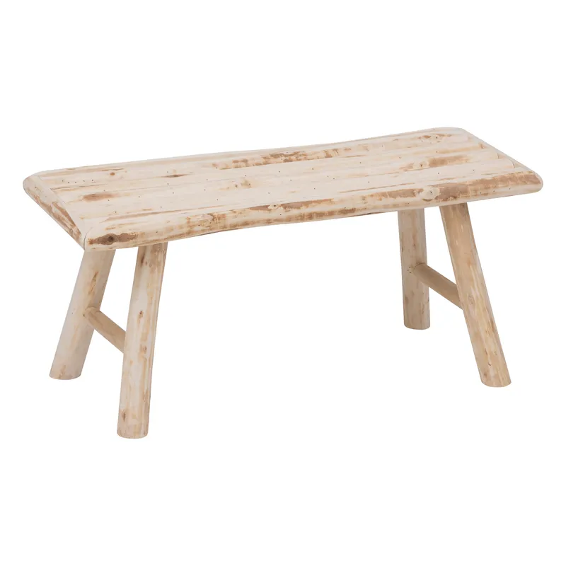 Ławka Drewniana Rustykalna 70x27 cm Beż