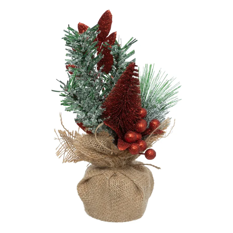 Świąteczne Drzewko Dekoracyjne 24cm - Czerwone