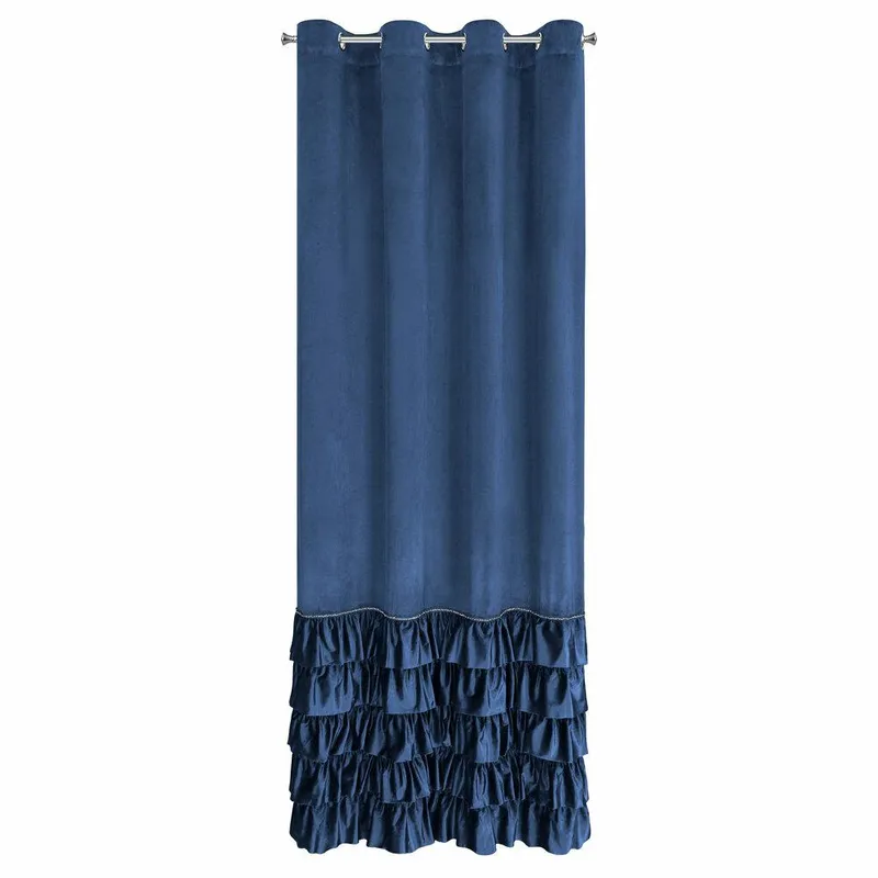 Zasłona CARLI 140x250 Falbany - Granatowa