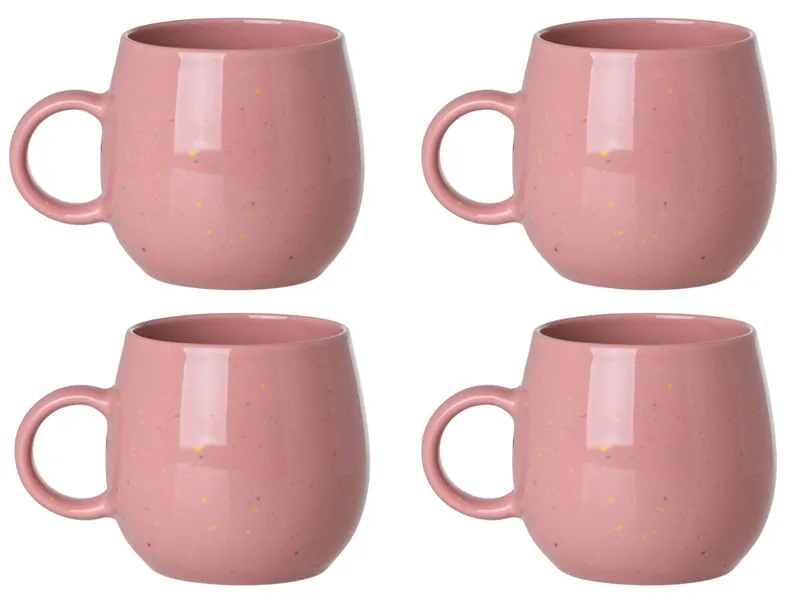Komplet Kubków 480 ml 4 szt. Speckle Pop - Różowe