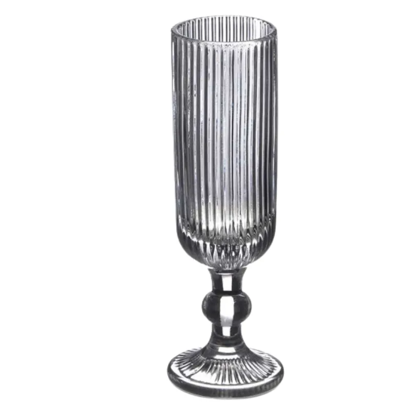 Kieliszek Do Szampana 160 ml Prążkowany - Szary