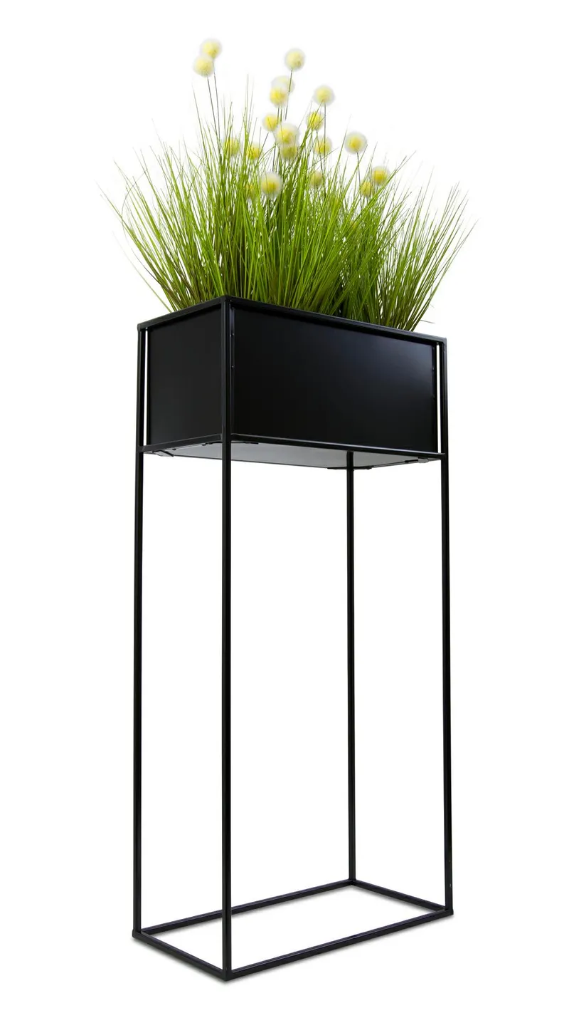 Kwietnik Stojący Skrzynia 90 cm - Czarny