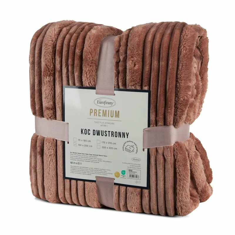 Koc NINA Z Efektem 3D 220Z200 cm Jasnobrązowy