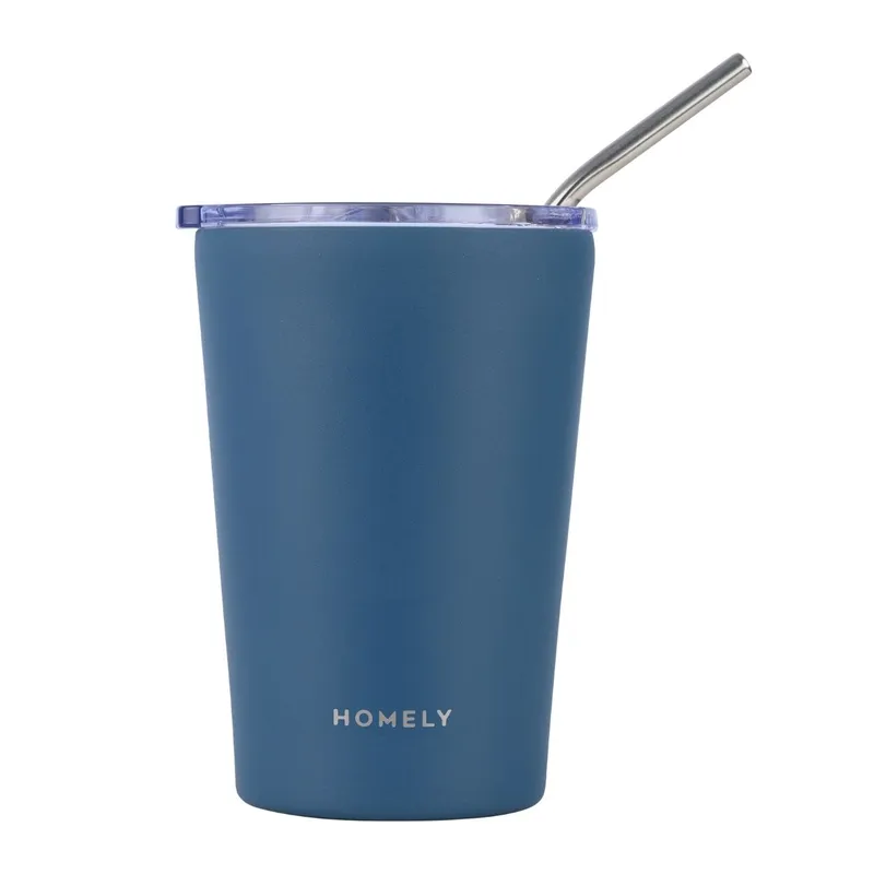 Kubek Termiczny Ze Słomką 400 ml Indigo Blue