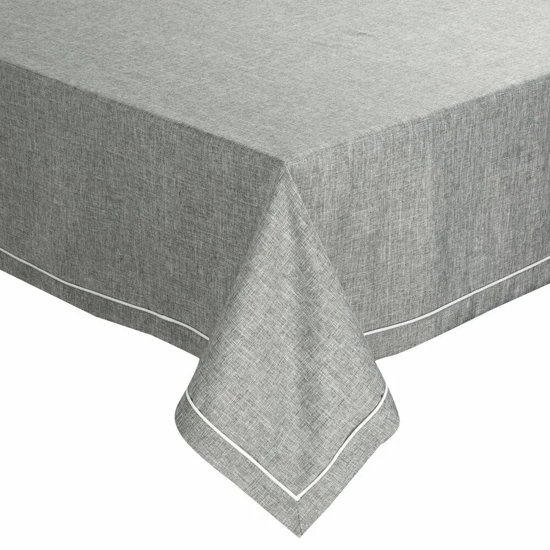 Obrus MEGI 140x180 cm Popielaty Lamówka