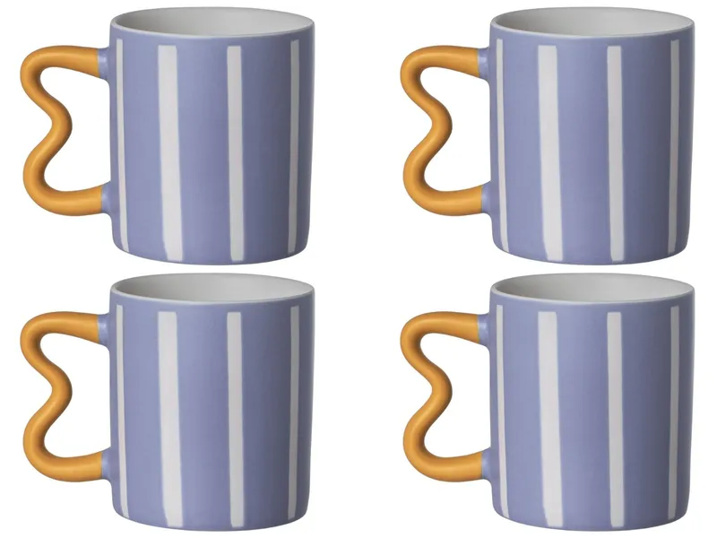 Komplet Kubków 450 ml 4 szt. Jazz Lines - Fioletowy
