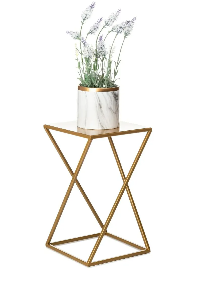 Kwietnik Stojący 40 cm Nowoczesny - Złoty