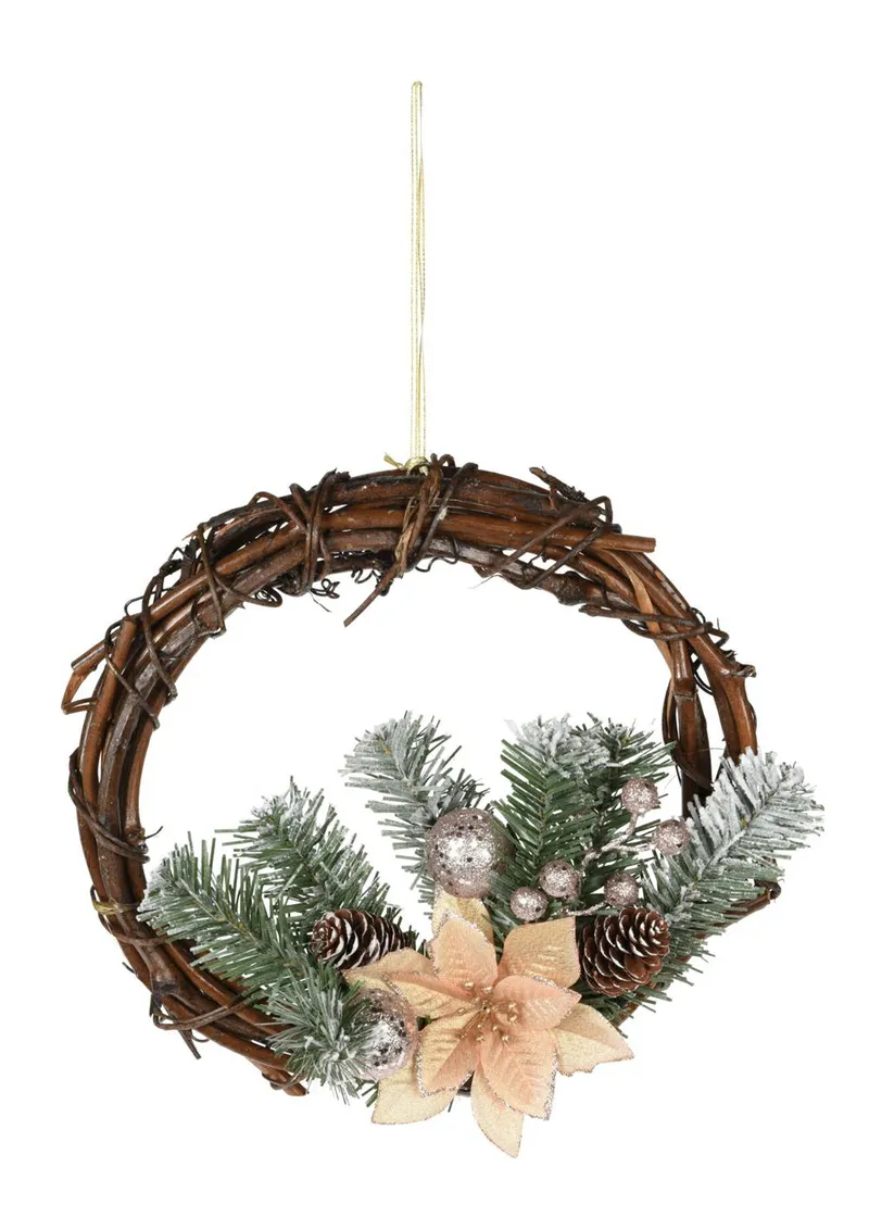 Wianek Świąteczny Rattanowy Duży 30 cm