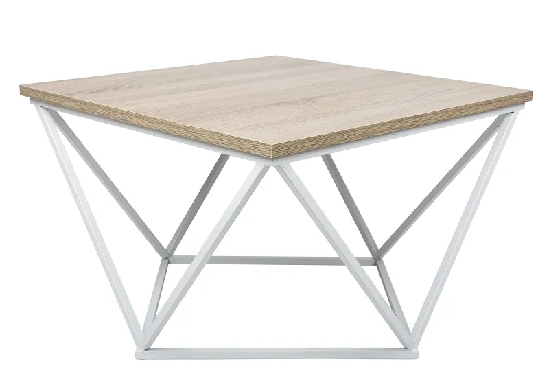 Stolik Kawowy Curved 60 cm Biały Ciemny