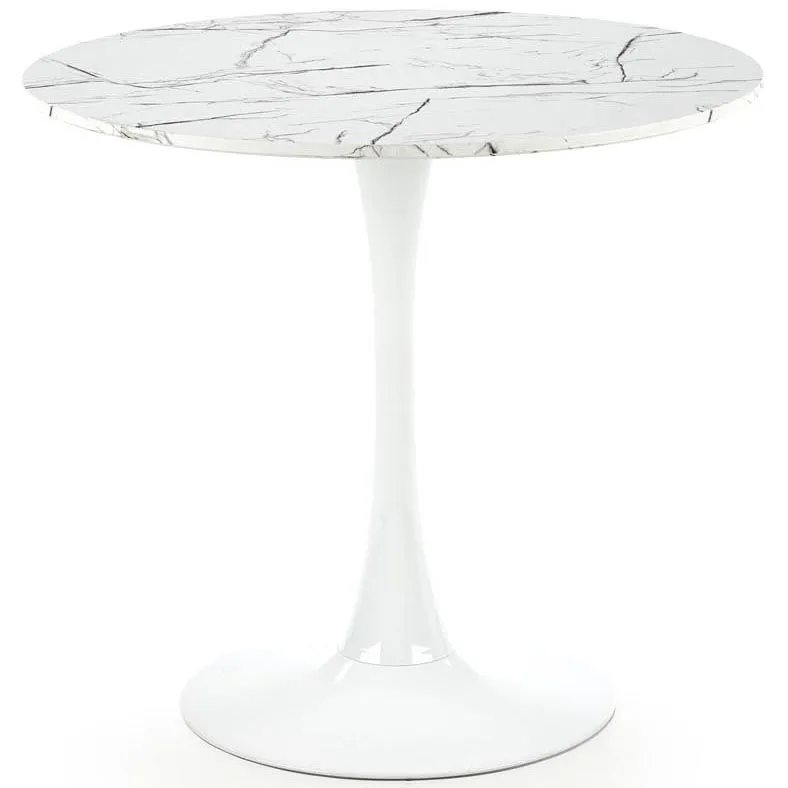 Stół Okrągły Denver White Marble 80 cm