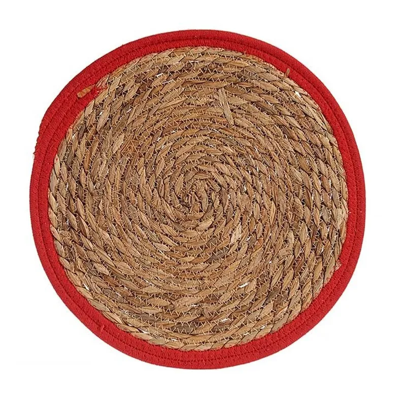 Okrągła Podkładka Pleciona 35 cm Czerwon