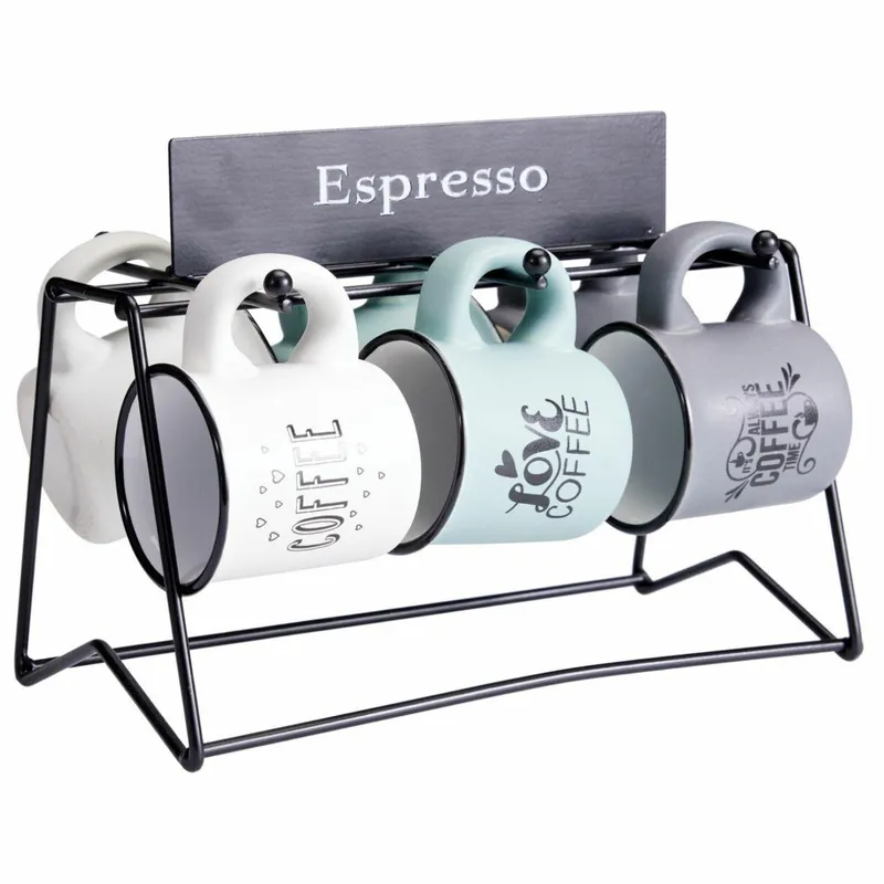 Zestaw 6 Filiżanek Do Espresso Ze Stojakiem