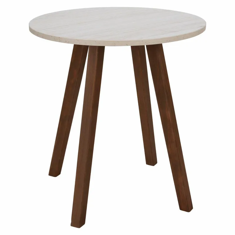 Stolik Z Blatem W Imitacji Marmuru 35XH38 cm - Kawowy