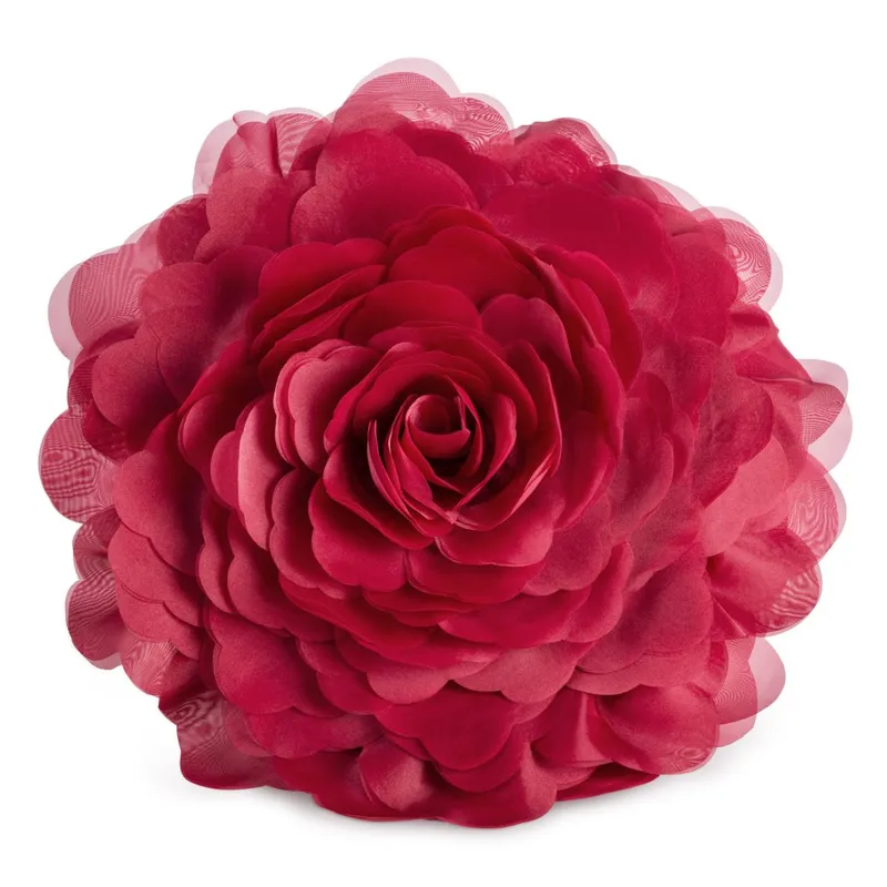 Poszewka FLORES Róża 3D Śr 40 cm Bordo