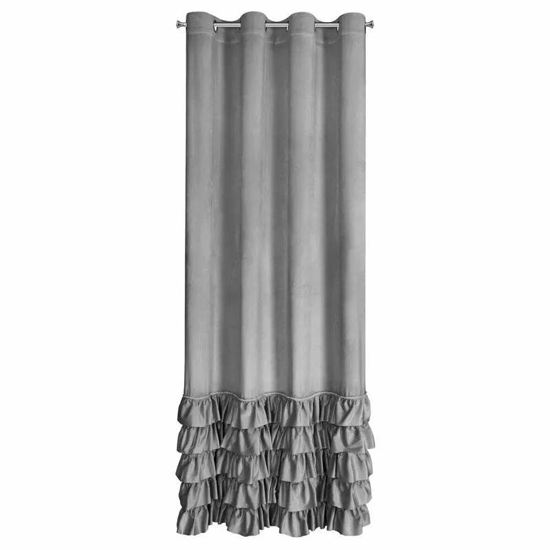 Zasłona CARLI 140x250 Falbany Cy - Srebrna