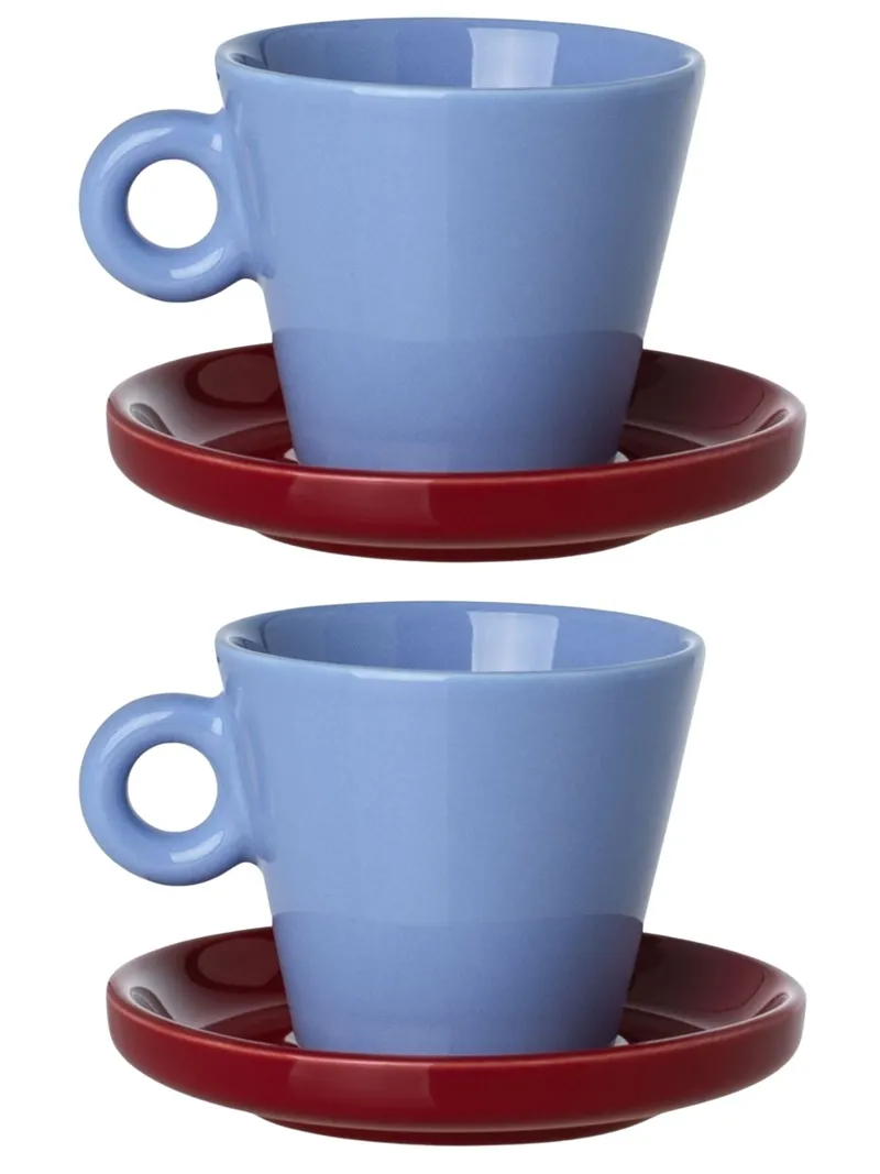 Komplet Filiżanek Do Espresso 100 ml 2 szt. Echo - Niebieska