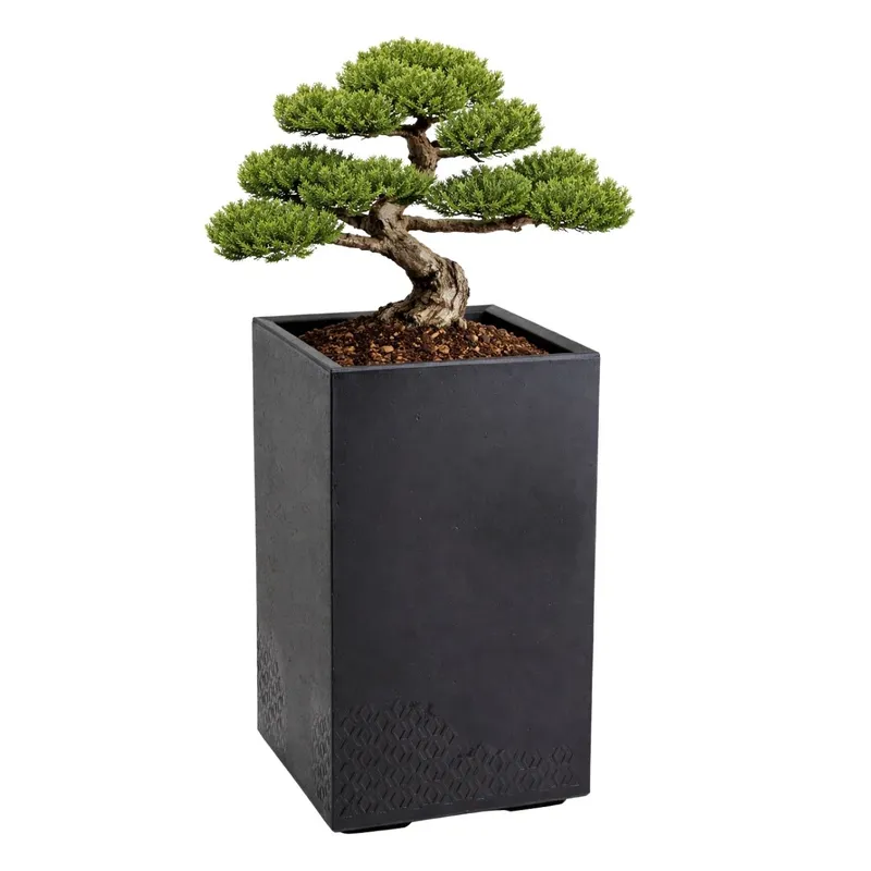 Donica Betonique Na Kółkach Recykling H60X40 cm - Czarny