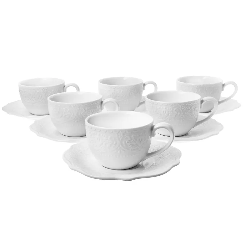 Zestaw 6 Filiżanek Ze Spodkami ALICE 210 ml