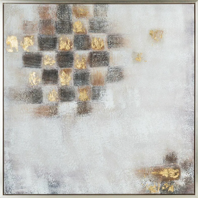 Obraz 644 80x80 cm Abstrakcja Z Szachown