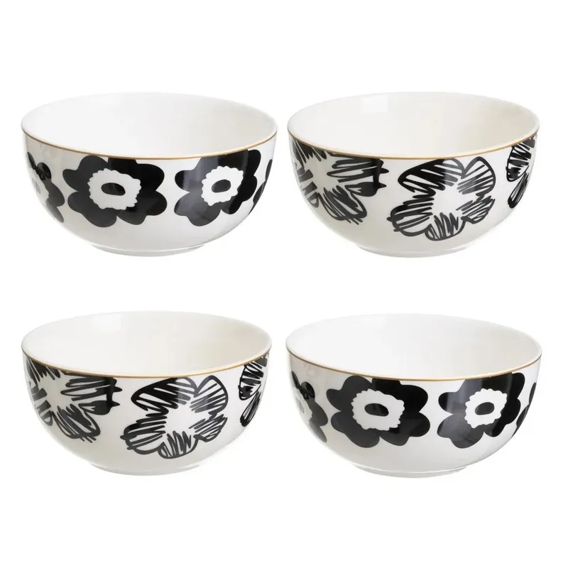 Zestaw Ceramicznych Misek Pansy 4x700 ml