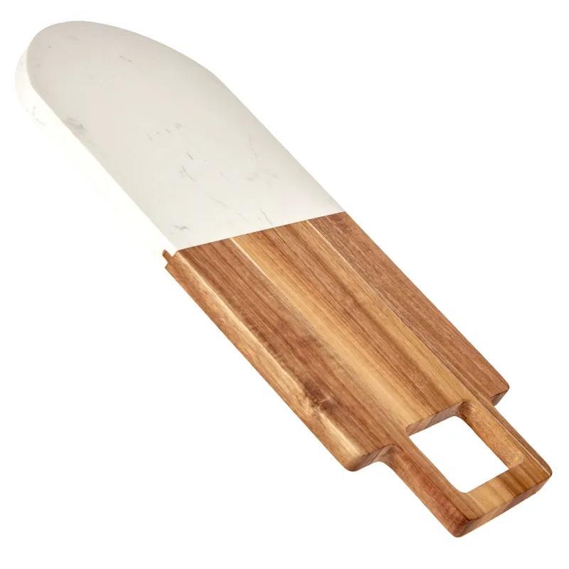 Deska Do Krojenia Z Uchwytem Marmur 38x18 cm - Biały