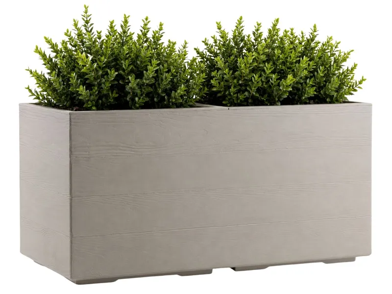 Donica Betonique Na Kółkach Deska Recykling Beż H39X78 cm