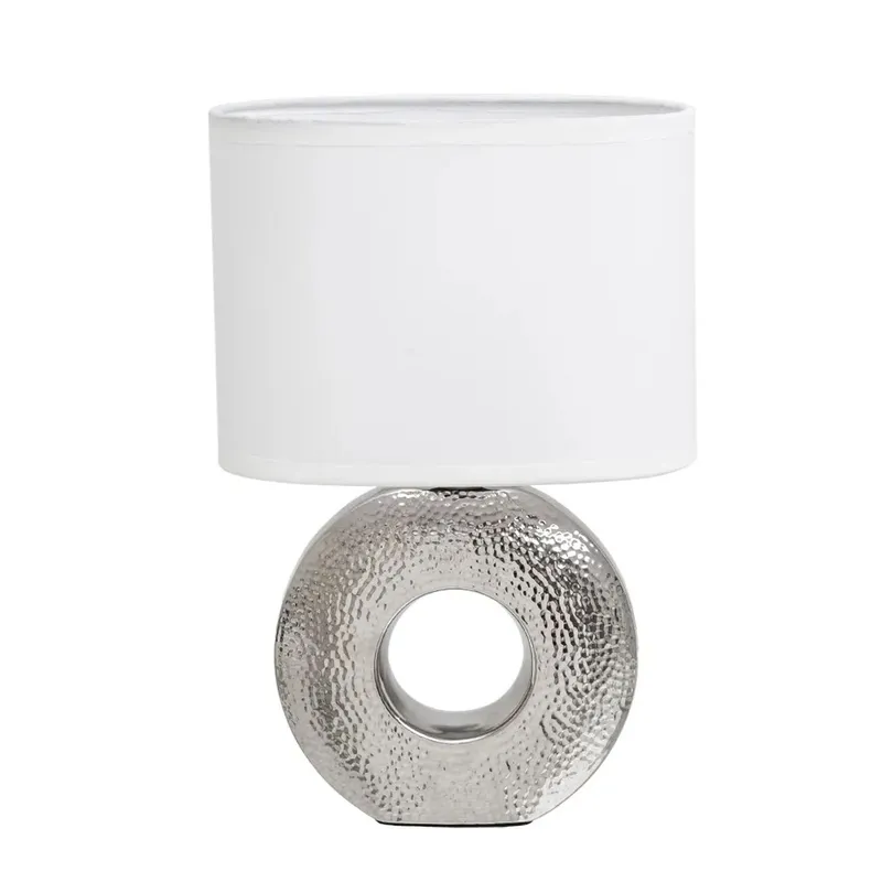 Lampa Stojąca Na Ceramicznej Srebrnej Podstawie 31 cm