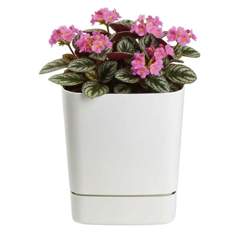 Donica Z Podstawką CUBI Recykling 16x16 cm - Kremowa