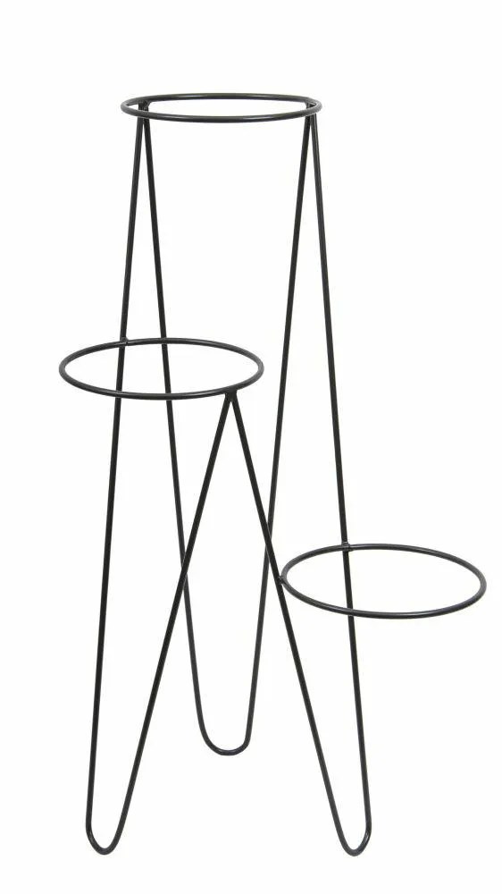 Nowoczesny Potrójny Kwietnik 95cm - Czarny