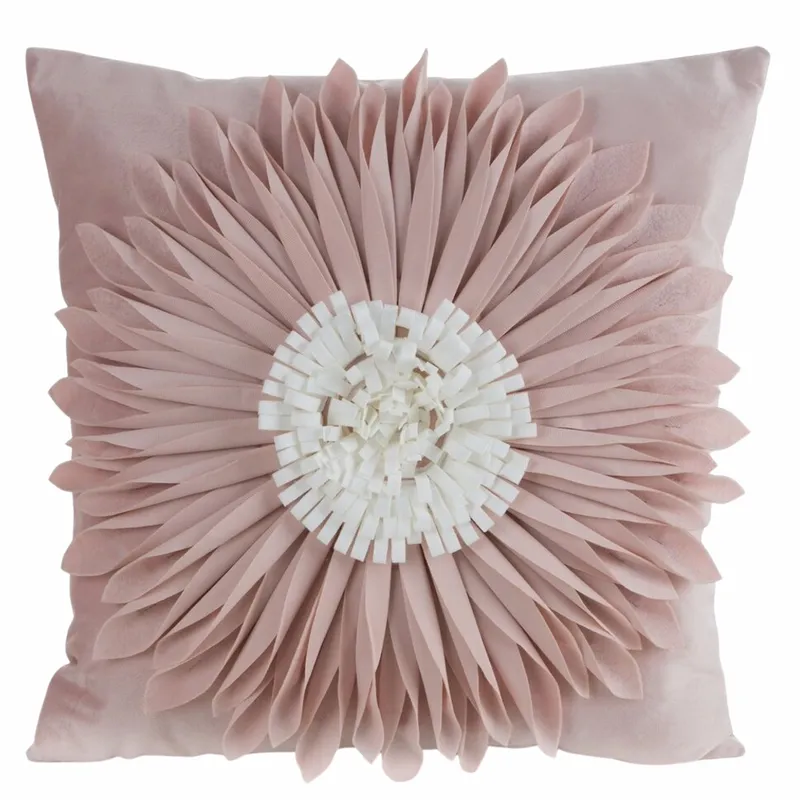 Poszewka FLORES Gerbera 3D 45x45 Puder Krem