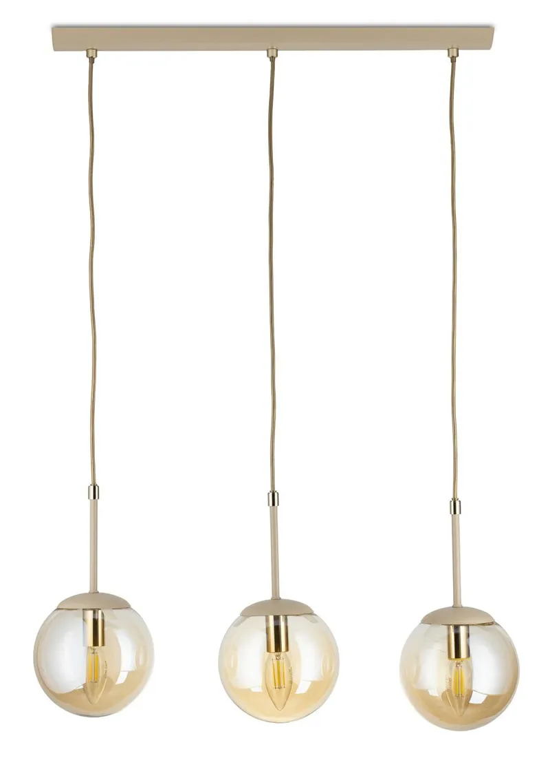 Lampa Wisząca Maro Szkło 3XE14 55 - Beżowa