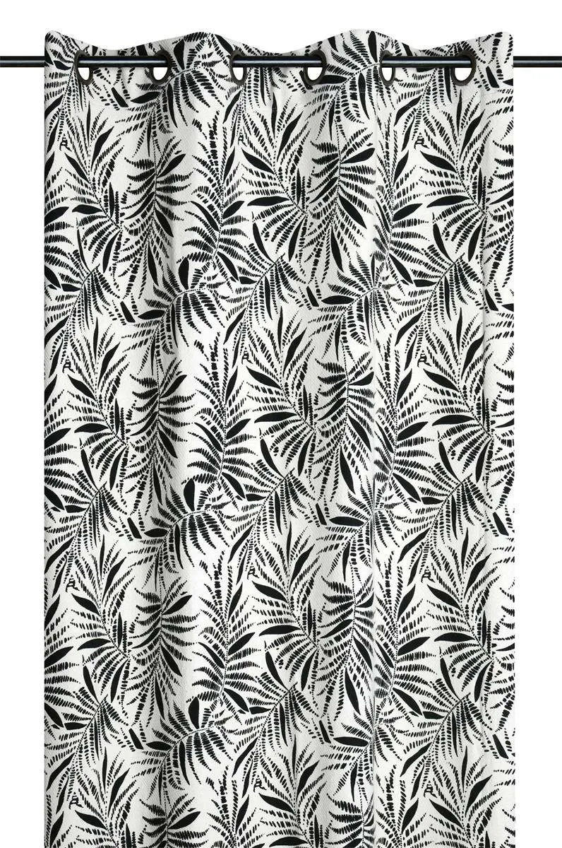 Zasłona ZIANA 140x260 Liście - Czarne
