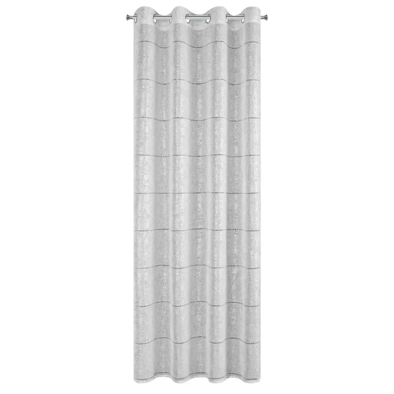 Firana KATY Nadruk 140x250 cm - Srebrny