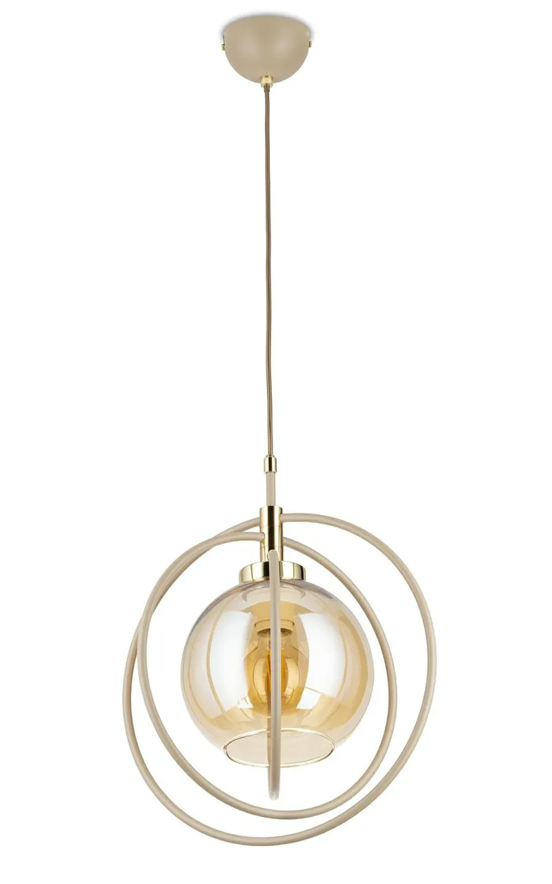 Lampa Wisząca Nostra Szkło 1XE27 - Beżowa