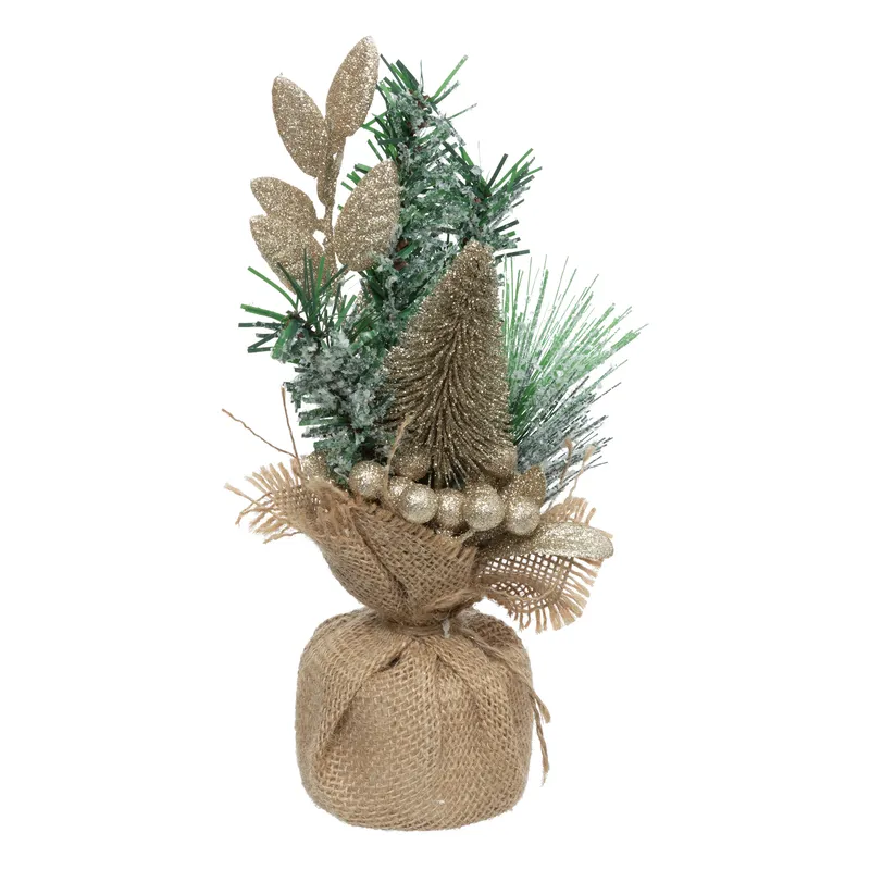 Świąteczne Drzewko Dekoracyjne 24cm - Złote