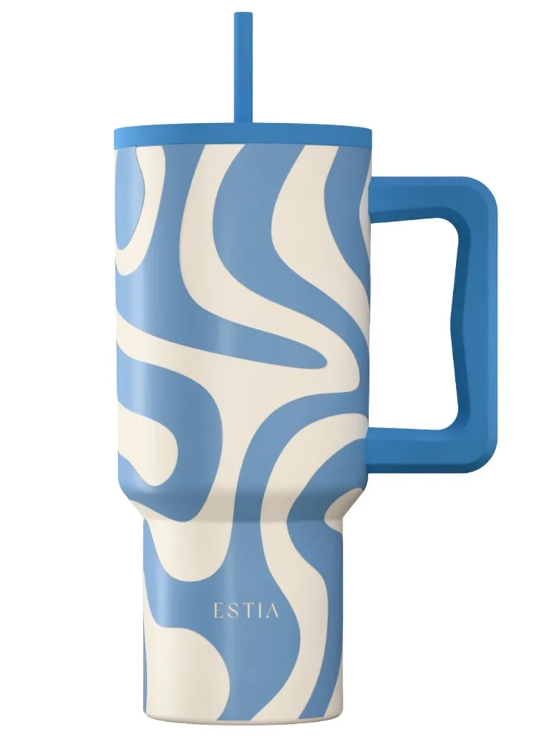 Kubek Termiczny Ze Słomką 900 ml Ocean Waves
