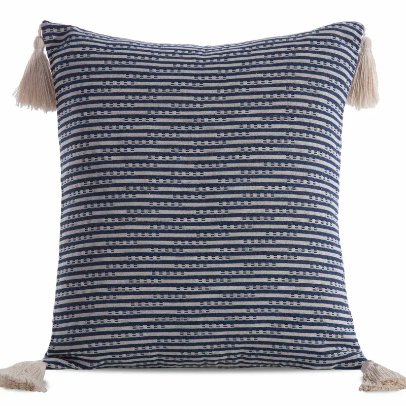 Poszewka BOHO 45 x 45 Frędzle - Granatowa