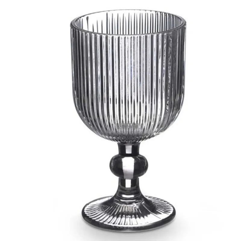 Kieliszek Do Wina 260 ml Prążkowany - Szary