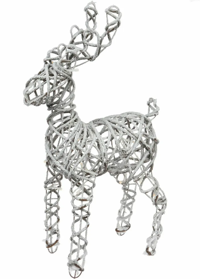 Renifer Świąteczny Ośnieżony 20 LED 58cm