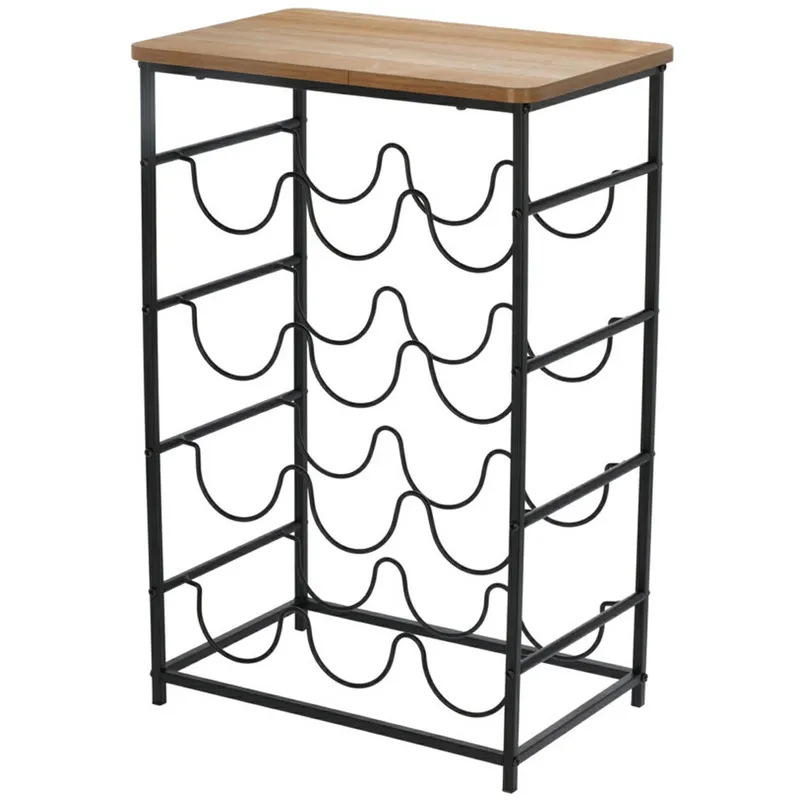 Stojak Na Wino Z Brązowym Blatem 40X26XH60 cm