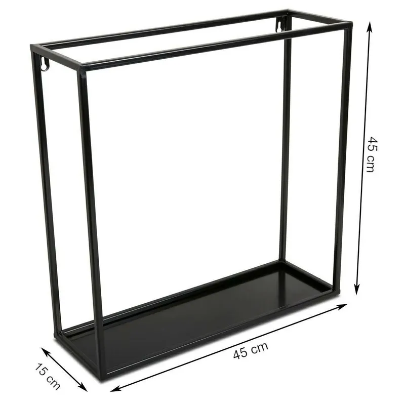 Półka Wisząca Ścienna Metal 45 cm - Czarna