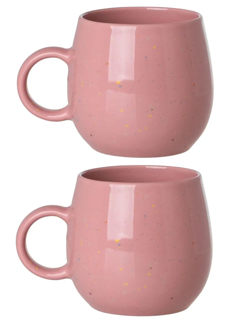 Komplet Kubków 480 ml 2 szt. Speckle Pop - Różowe