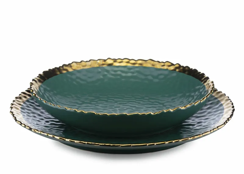 Komplet 2 Talerzy Kati Green Gold