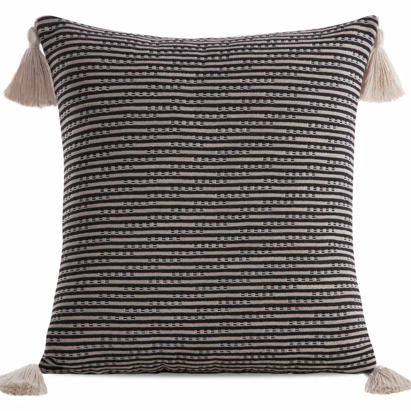 Poszewka BOHO 45cm X 45cm Frędzle - Czarna
