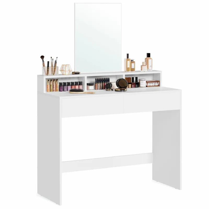 Toaletka Z Lustrem 100 cm GLAMOUR - Biała