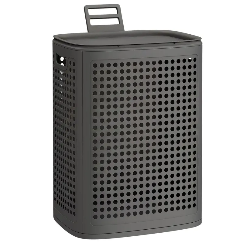 Kosz Na Pranie Z Otworami Wentylacyjnymi 75 l - Szary