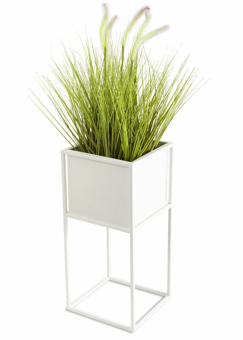 Nowoczesny Kwietnik Stojak 50 cm - Biały